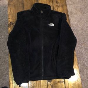 black north face zip up jacket
